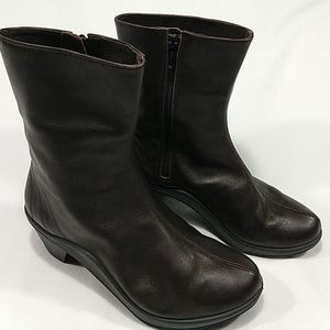Romika Ankle Dark Brown Side Zip Boots Size 37